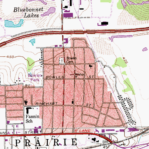 Topographic Map of Grand Prairie Fire Department Station 2, TX