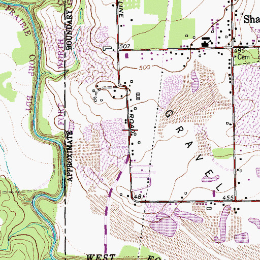 Topographic Map of Grand Prairie Fire Department Station 8, TX