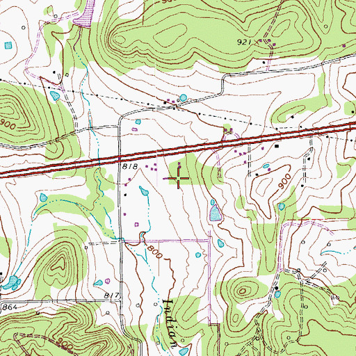 Topographic Map of Oak Ridge Volunteer Fire Department, TX