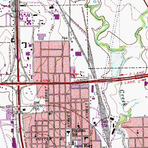 Topographic Map of Gainesville Fire Department Station 1, TX