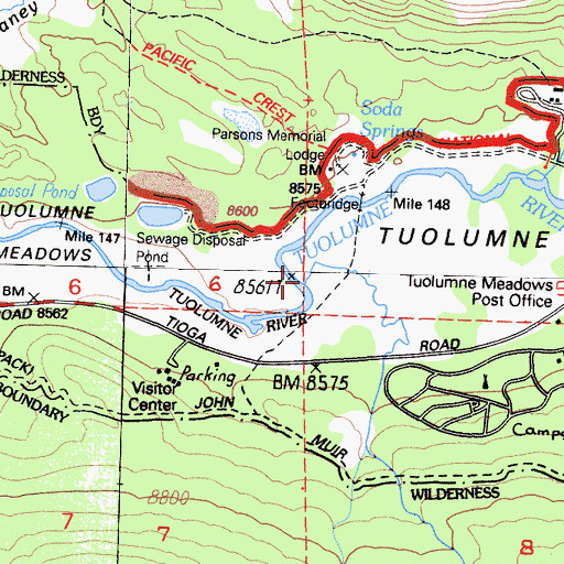 Topographic Map of Unicorn Creek, CA