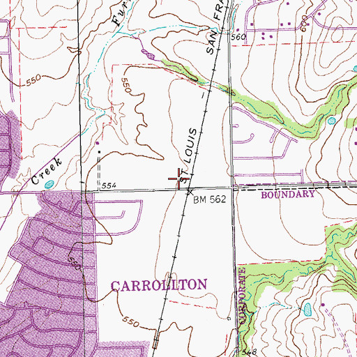 Topographic Map of Carrollton Fire Department Station 4, TX