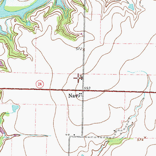 Topographic Map of Aubrey Fire Department Station 2, TX