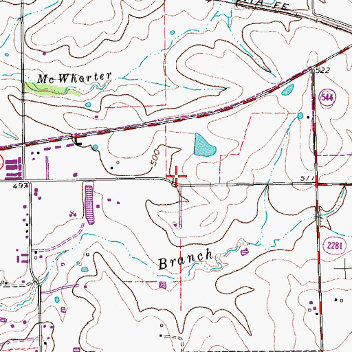 Topographic Map of Lewisville Fire Department Station 6, TX
