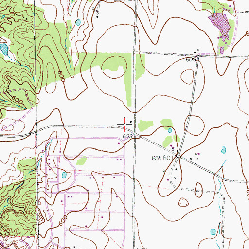 Topographic Map of Oak Point Department of Public Safety Fire Services, TX