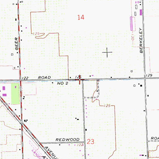 Topographic Map of Upper Lateral Number Two, CA