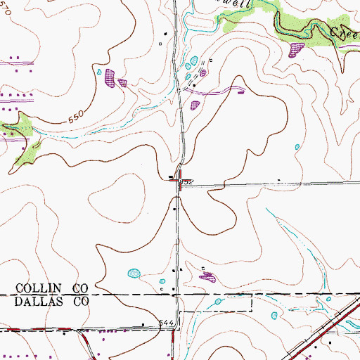 Topographic Map of Sachse Fire and Rescue Station 2, TX