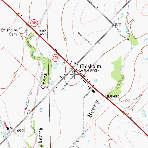 Topographic Map of McLendon - Chisholm Volunteer Fire Department Station 1, TX