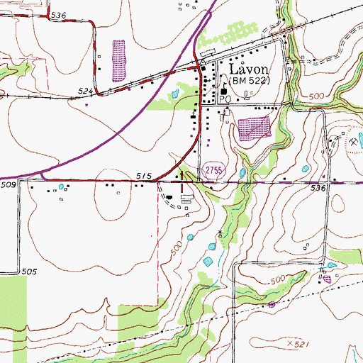 Topographic Map of Nevada Volunteer Fire Department Lavon Station, TX
