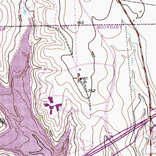 Topographic Map of Tarrant County College Fire Service Training Center, TX