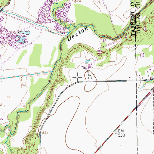 Topographic Map of Grapevine Fire Department Station 5, TX