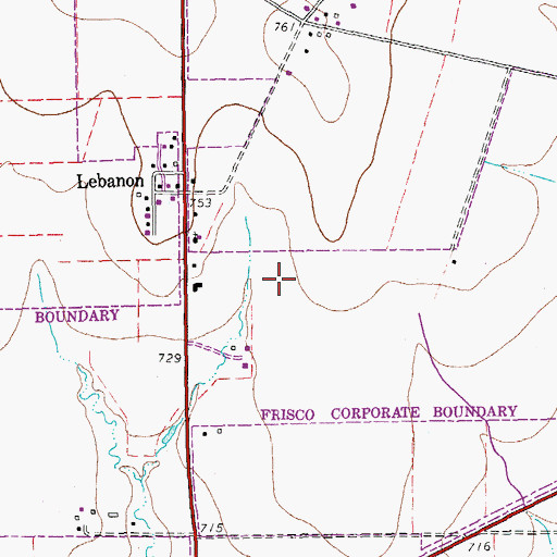 Topographic Map of Frisco Fire Department Station 2, TX