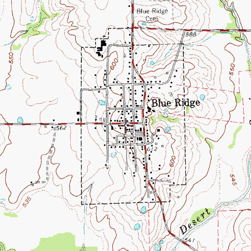 Topographic Map of Blue Ridge Volunteer Fire Department, TX