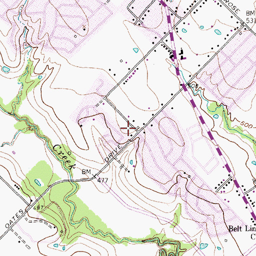 Topographic Map of Garland Fire Department Station 4, TX