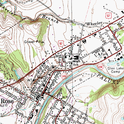 Topographic Map of Somervell County Fire Rescue Emergency Medical Services, TX