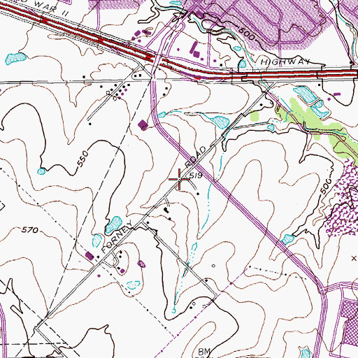 Topographic Map of Mesquite Fire Department Station 3, TX