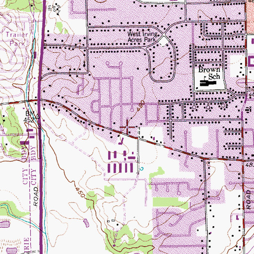 Topographic Map of Irving Fire Department Station 5, TX