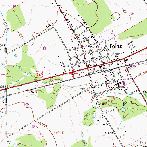 Topographic Map of Tolar Volunteer Fire Department, TX