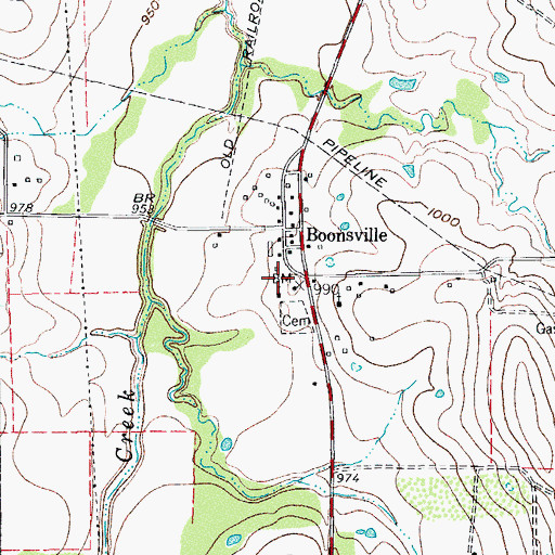 Topographic Map of Boonsville Balsora Volunteer Fire Department, TX