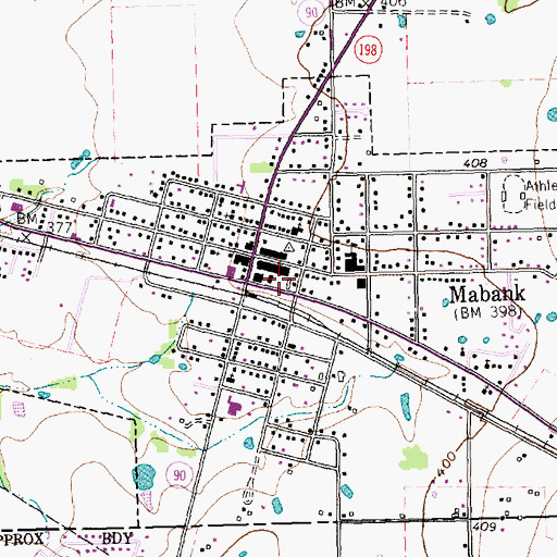 Topographic Map of Mabank Fire Department Central Fire Station, TX