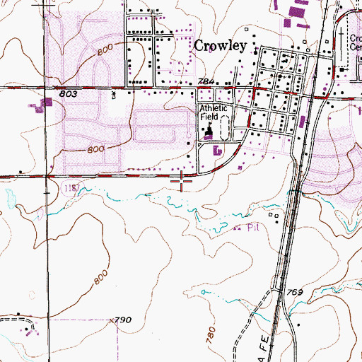 Topographic Map of Crowley Fire Department Station 2, TX