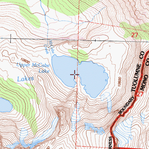 Topographic Map of Upper McCabe Lake, CA