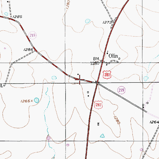 Topographic Map of Carlton Volunteer Fire Department, TX