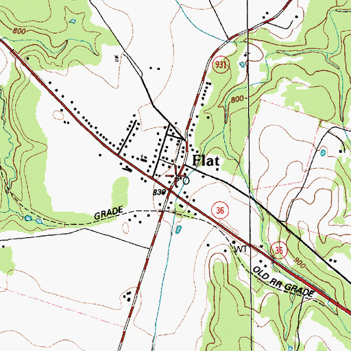 Topographic Map of Flat Volunteer Fire Department and First Responders, TX