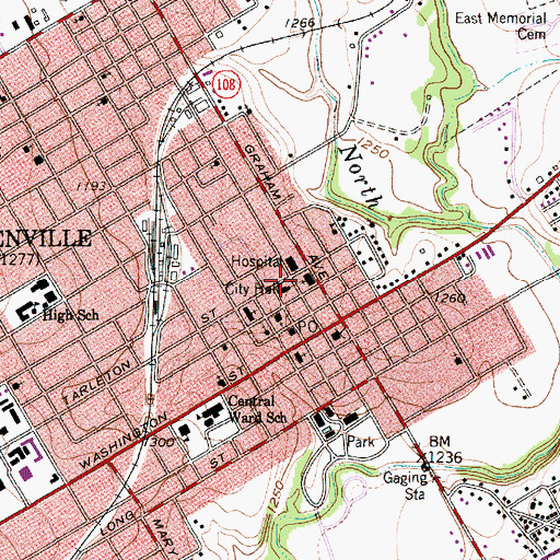 Topographic Map of Stephenville Fire Department Station 1, TX