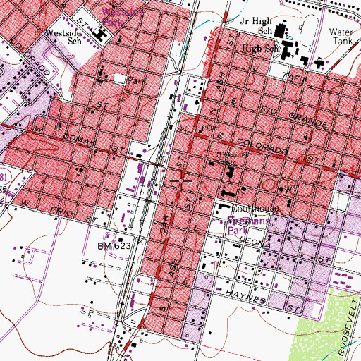 Topographic Map of Pearsall Volunteer Fire Department, TX