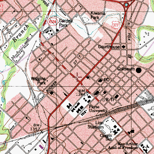 Topographic Map of Brownwood Fire Department Station 1, TX