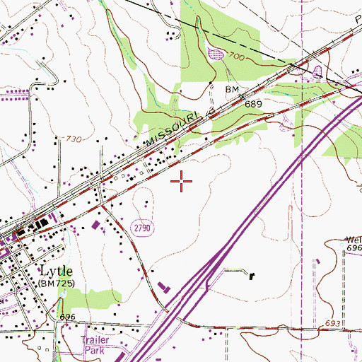 Topographic Map of Lytle Volunteer Fire Department, TX