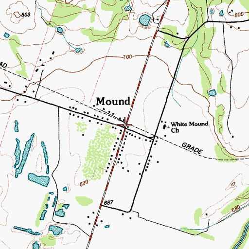Topographic Map of Mound Volunteer Fire Department and First Responders, TX