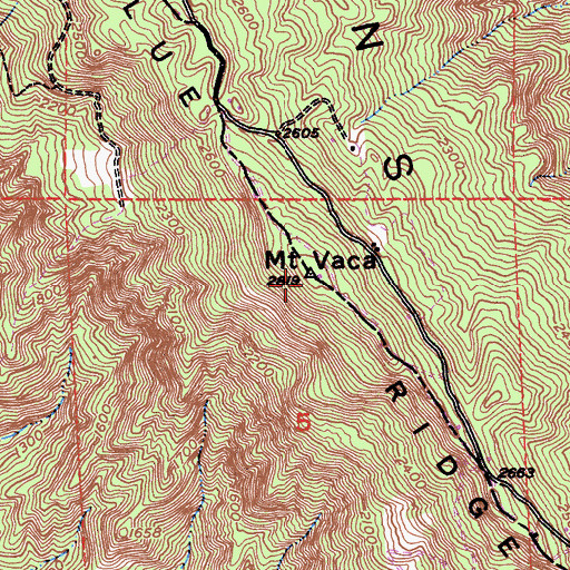 Topographic Map of Mount Vaca, CA
