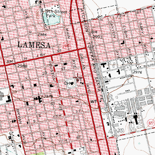 Topographic Map of Lamesa Fire Department Central Station, TX