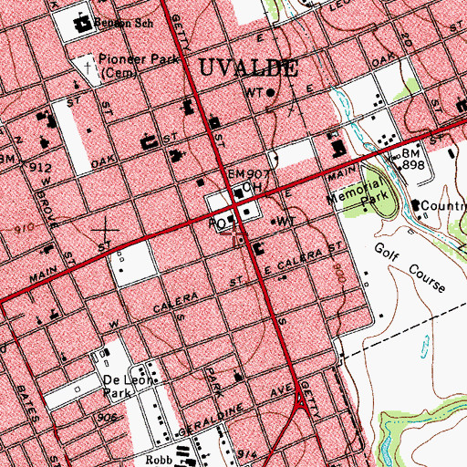 Topographic Map of Uvalde Fire Department Station 1, TX