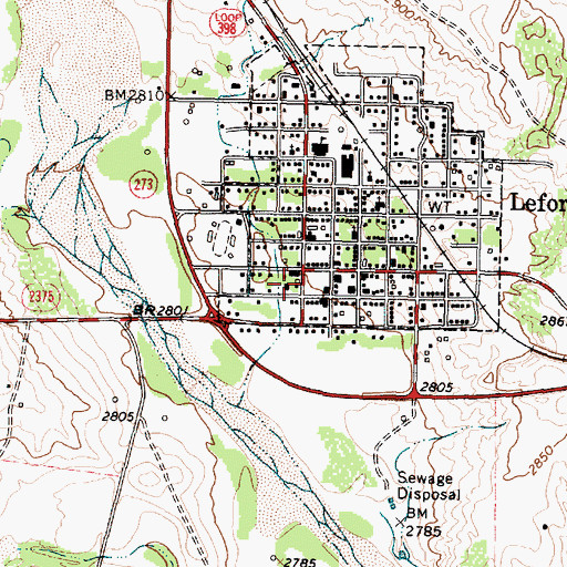 Topographic Map of Lefors Volunteer Fire Department and Emergency Medical Service, TX