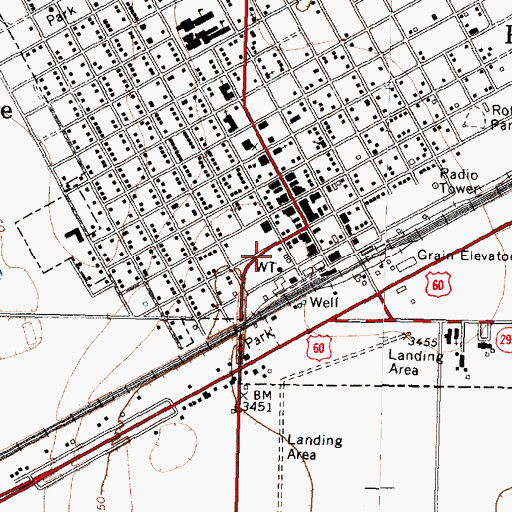 Topographic Map of Panhandle Fire Department, TX