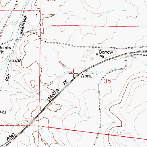 Topographic Map of Abra, AZ