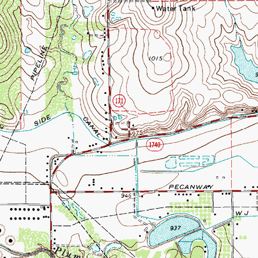 Topographic Map of Cameron Gardens Volunteer Fire Department, TX