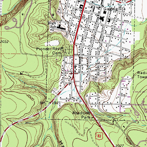 Topographic Map of Menard Volunteer Fire Department, TX