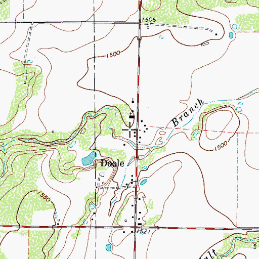 Topographic Map of Doole Volunteer Fire Department, TX