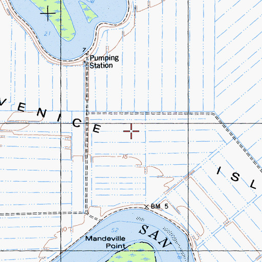 Topographic Map of Venice Island, CA