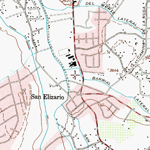 Topographic Map of San Elizario Fire Department, TX