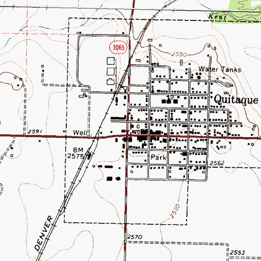 Topographic Map of Quitaque Volunteer Fire Department, TX