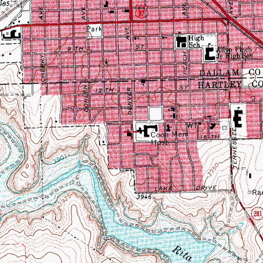 Topographic Map of Dalhart Emergency Medical Services, TX
