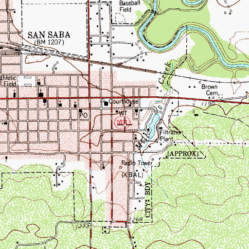 Topographic Map of San Saba Volunteer Fire Department, TX
