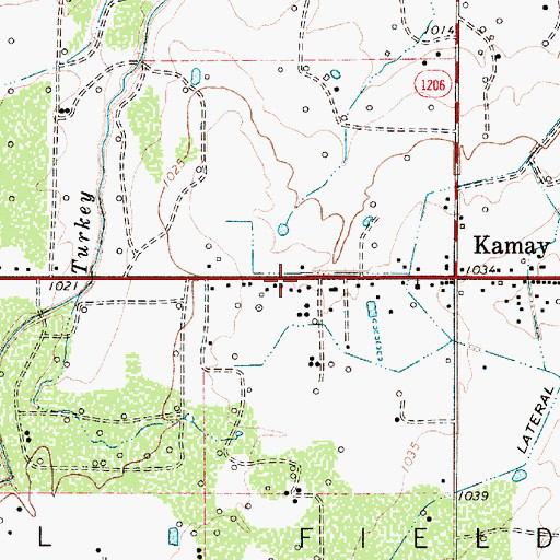 Topographic Map of Kamay Volunteer Fire and Emergency Medical Services, TX