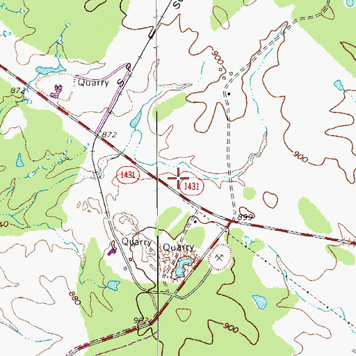 Topographic Map of Granite Shoals Fire Department, TX