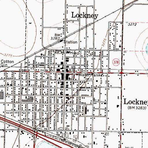 Topographic Map of Lockney Volunteer Fire Department and Emergency Medical Services, TX